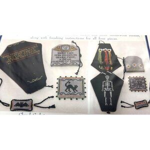 RARE Creepy Crawly Halloween Casket & Needlework Chart By Blue Ribbon Designs